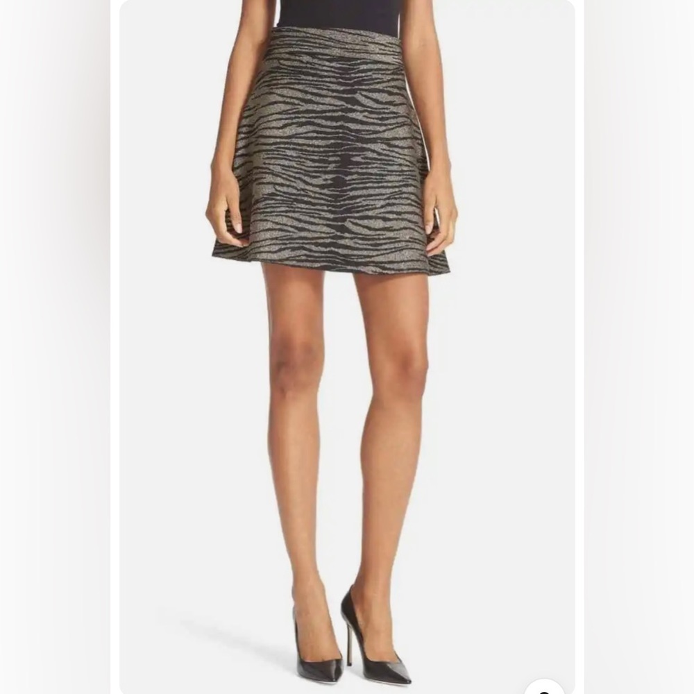 A.L.C. Alonso Metallic Tiger Print Skirt Size Small NWT